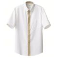 ボタンダウンシャツ(男女兼用）サイズ：SS～3L カラー：ホワイト×キャメルチェック,ホワイト×ブラックチェック