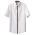 ボタンダウンシャツ(男女兼用）サイズ：SS～3L カラー：ホワイト×キャメルチェック,ホワイト×ブラックチェック