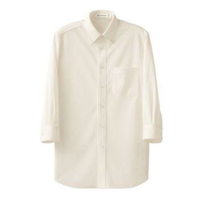 7分袖ボタンダウンニットシャツ（男女兼用）サイズ：SS～5L カラー：チャコール,ネイビー,ブラック,ホワイト