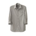 7分袖スキッパーニットシャツ（男女兼用）サイズ：SS～5L カラー：ホワイト×グレー,ホワイト×ブルー,ホワイト×ベージュ