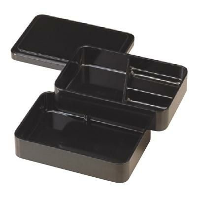 弁当箱 F-137 中角二段弁当黒セット