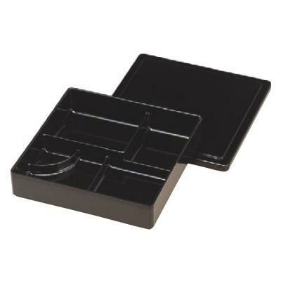 弁当箱 F-148 7.5寸角重黒(仕切固定)
