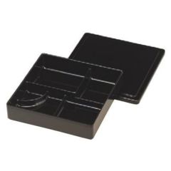 弁当箱 F-148 7.5寸角重黒(仕切固定)