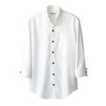 スキッパースタンドカラーシャツ(男女兼用）サイズ：SS～3L カラー：エンジ,ブラック,ホワイト