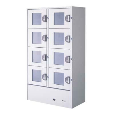 [HPK-8R8] 【フクシマガリレイ】冷蔵コールドロッカー 幅1000×奥行544(569)×高さ1790 キー式 