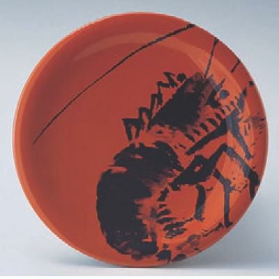 回転寿司皿 寿司皿朱エビ