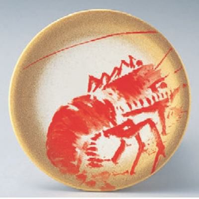 回転寿司皿 寿司皿ゴールドぼかしエビ