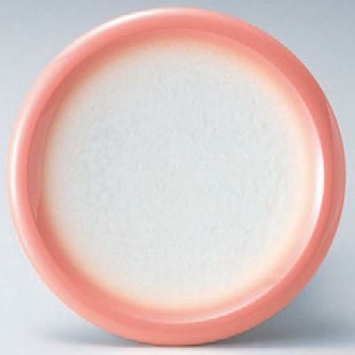 回転寿司皿 縁高皿アクアピンクぼかし