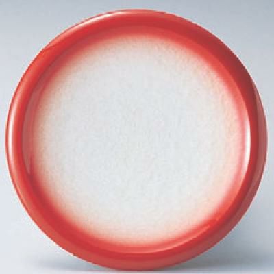 回転寿司皿 縁高皿アクアレッドぼかし