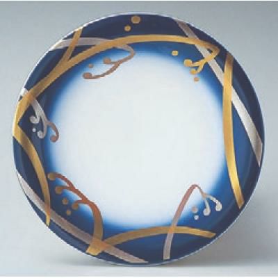 回転寿司皿 寿司皿紺ぼかし荒磯