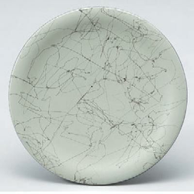 回転寿司皿 寿司皿グレー黒乱糸