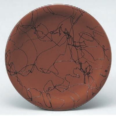 回転寿司皿 寿司皿ブラウン黒乱糸