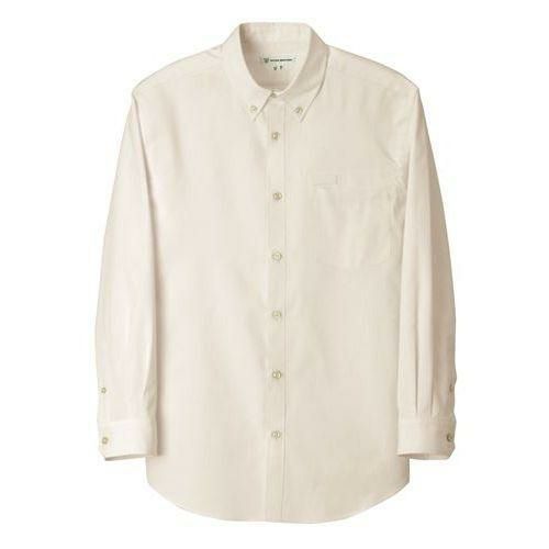 ボタンダウンシャツ長袖（男性用）サイズ：S～LL 3L・4L カラー：エンジ×ホワイト,ブラック×ホワイト,ベージュ×ホワイト