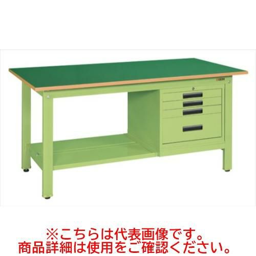 KK-49FSVE4 【サカエ】【固定式】軽量作業台KKタイプ(SVEキャビネット付) 幅1200×奥行750×高さ740mm