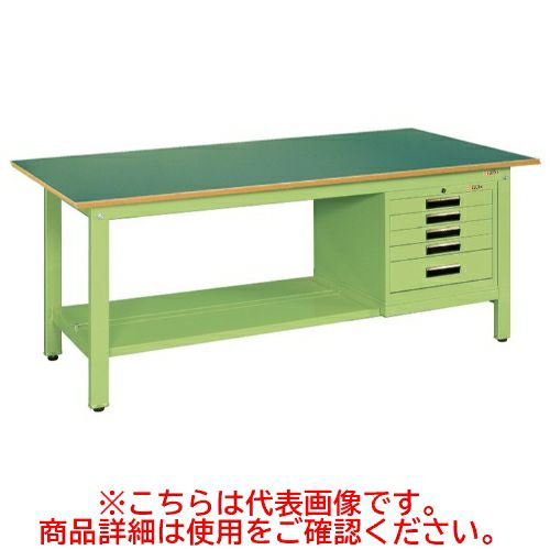 KK-69FSVE5 【サカエ】【固定式】軽量作業台KKタイプ(SVEキャビネット付) 幅1800×奥行750×高さ740mm