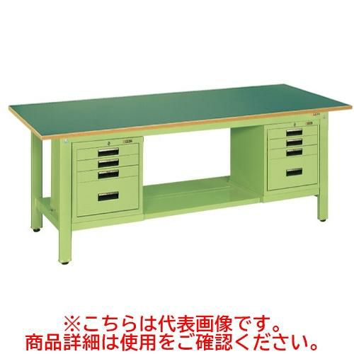 KK-69FSVE42 【サカエ】【固定式】軽量作業台KKタイプ(SVEキャビネット付) 幅1800×奥行750×高さ740mm