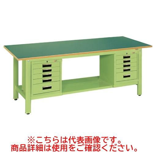 KK-69FSVE52 【サカエ】【固定式】軽量作業台KKタイプ(SVEキャビネット付) 幅1800×奥行750×高さ740mm