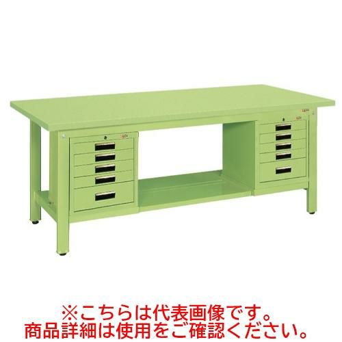 KK-69SSVE52 【サカエ】【固定式】軽量作業台KKタイプ(SVEキャビネット付) 幅1800×奥行750×高さ740mm