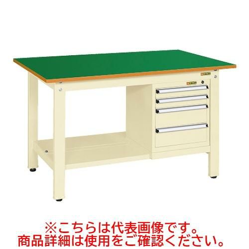 KK-69FSL4IG 【サカエ】【固定式】軽量作業台KKタイプ(スモールキャビネット付) 幅1800×奥行750×高さ740mm
