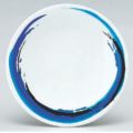 回転寿司皿 寿司皿青一筆  高さ21 直径:150 (業務用食器)