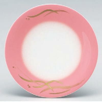 回転寿司皿 寿司皿ピンクぼかし金波  高さ21 直径:150 (業務用食器)