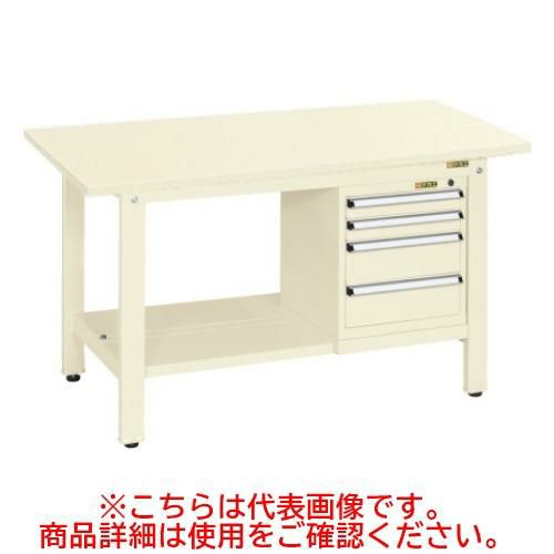 KK-69SSL4I 【サカエ】【固定式】軽量作業台KKタイプ(スモールキャビネット付) 幅1800×奥行750×高さ740mm