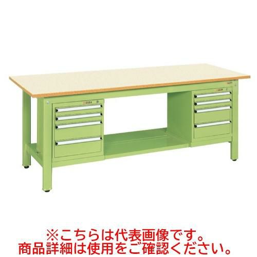 KK-69PSL42IG 【サカエ】【固定式】軽量作業台KKタイプ(スモールキャビネット付) 幅1800×奥行750×高さ740mm