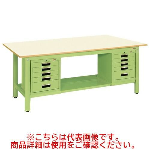 KK-69PSVE52IG 【サカエ】【固定式】軽量作業台KKタイプ(SVEキャビネット付) 幅1800×奥行750×高さ740mm
