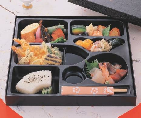 弁当箱 F-8 尺3寸角黒木目春秋(本体)