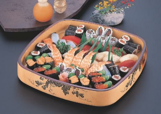 寿司桶  角D.X桶花梨ブドウ7寸  幅210 奥行210 高さ61
