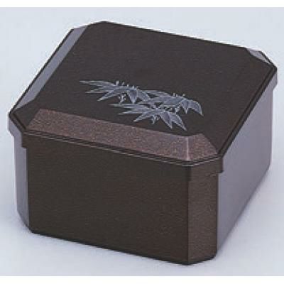 おせち 重箱 3.8寸隅切重梨地笹(内黒)