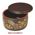 寿司桶  TAD.X4寸タイコミニ桶梨地御所車内黒塗深型オヤ  高さ63 直径:117
