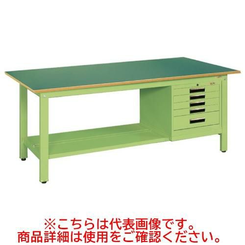 KK-59FSVE5 【サカエ】【固定式】軽量作業台KKタイプ(SVEキャビネット付) 幅1500×奥行750×高さ740mm