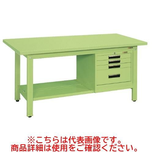 KK-49SSVE4 【サカエ】【固定式】軽量作業台KKタイプ(SVEキャビネット付) 幅1200×奥行750×高さ740mm
