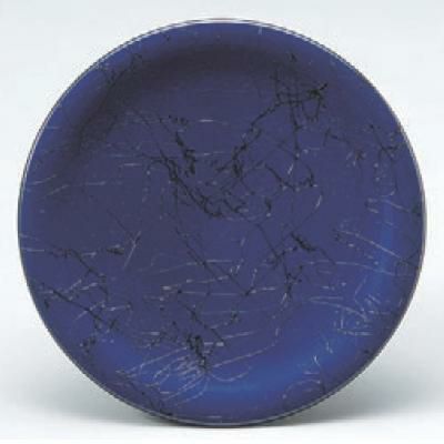 回転寿司皿 寿司皿ブルー黒乱糸  高さ21 直径:150 (業務用食器)