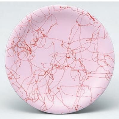 回転寿司皿 寿司皿ピンク紅乱糸 高さ21 直径:150