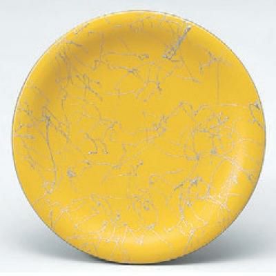 回転寿司皿 寿司皿イエロー銀乱糸