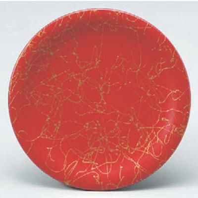 回転寿司皿 寿司皿レッド金乱糸  高さ21 直径:150 (業務用食器)