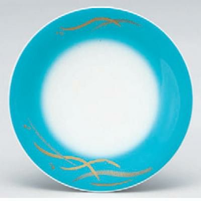 回転寿司皿 寿司皿ブルーぼかし金波  高さ21 直径:150 (業務用食器)