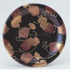 回転寿司皿 寿司皿黒に二色ツタ  高さ21 直径:150 (業務用食器)