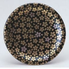 回転寿司皿 寿司皿黒に桜