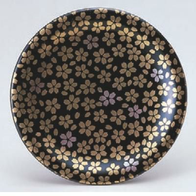 回転寿司皿 寿司皿黒に桜