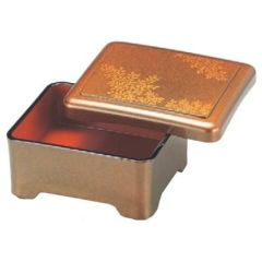 丼重 象足丼重梨地シダ内朱塗