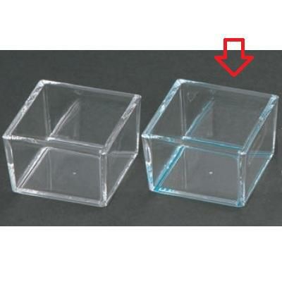 小鉢 樹脂製角型珍味透明ブルー