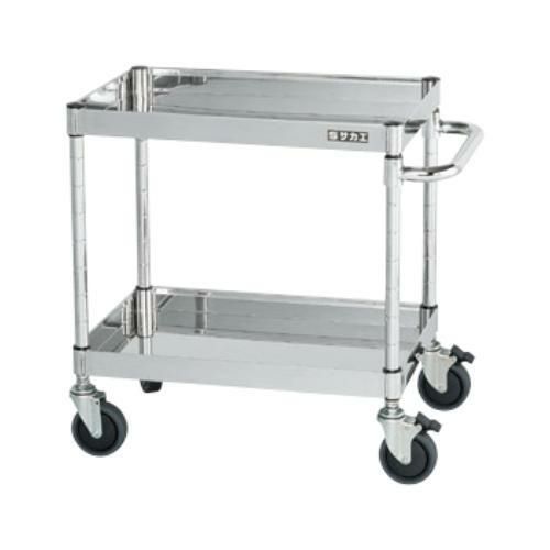 【移動式】【サカエ】ステンレスCSパールワゴン(ダブルストッパーキャスター仕様) CSP4-6062DSE 幅600×奥行400×高さ606mm