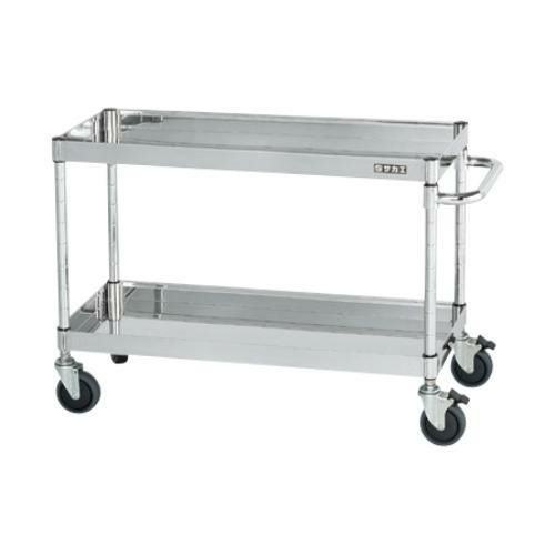 【移動式】【サカエ】ステンレスCSパールワゴン(ダブルストッパーキャスター仕様) CSP4-9062DSE 幅900×奥行600×高さ606mm