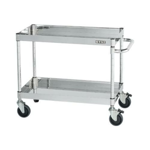 【移動式】【サカエ】ステンレスCSパールワゴン(ダブルストッパーキャスター仕様) CSP3-7562DSE 幅750×奥行500×高さ606mm