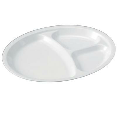 小判ランチプレート陶磁器調白 SH塗/樹脂製/ビュッフェ取皿