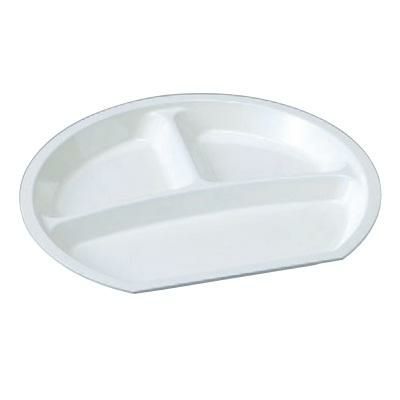 27cm半月ランチプレート陶磁器調白 SH塗/ビュッフェ取皿