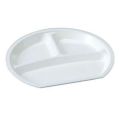 27cm半月ランチプレート陶磁器調白 SH塗/ビュッフェ取皿